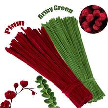 Value Pack 100Pcs Assorted Colors Flexible Fabric Pipe Cleaners With Step-By-Step Video 8mm/0.31inch Bolder DIY Craft Supplies For Handmade Decorations And Projects, Twister Set With Two Color Options, Pipe Cleaner Flower Kits - Multicolor - View 36