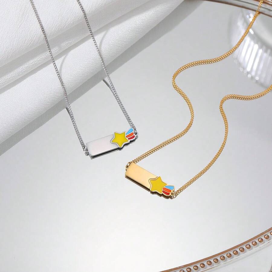 定制不锈钢项链，个性化名字，适合作为婚礼、情人节、母亲节礼物