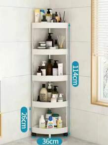 Prateleira de Canto para Banheiro com 5 Níveis, Móvel de Armazenamento de Estantes, Estantes Multifuncionais Economizadoras de Espaço para Pequenos Espaços, Sala de Estar, Quarto, Cozinha, Prateleiras Pretas Economizadoras de Espaço com 5 Níveis em Plástico Preto - Design de Armário de Canto com 5 Prateleiras, Perfeito para Organizar Shampoo, Sabonete Líquido, Toalhas e Itens de Beleza Essenciais, Organizadores e Armazenamento de Banheiro