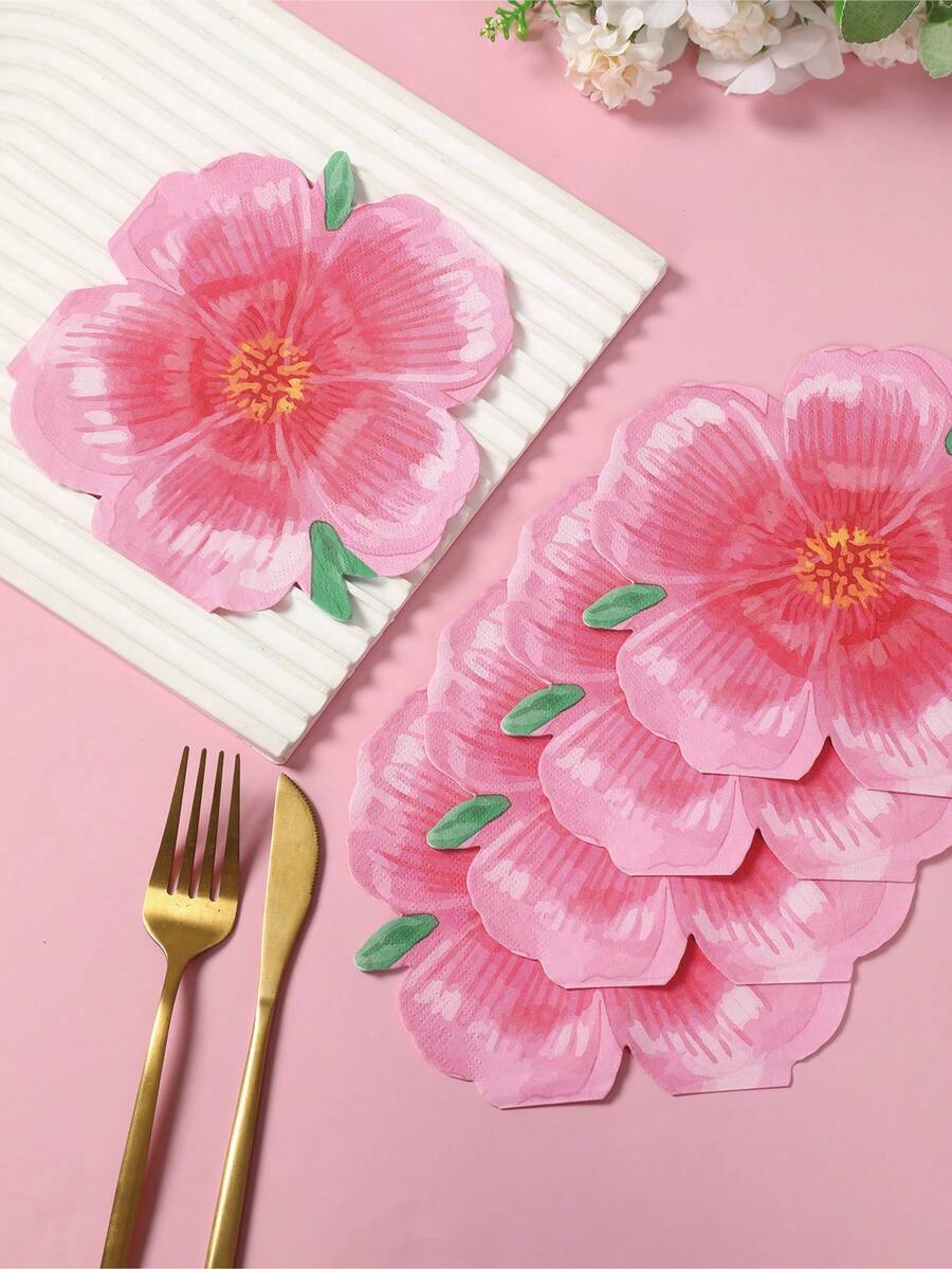 20 片装粉色樱花主题餐巾纸、粉色樱花形状餐巾纸、粉色樱花主题派对一次性餐具、餐具装饰、一次性餐巾纸、婴儿洗礼派对餐巾纸装饰、家居生日装饰、生日礼物派对回礼、厨房餐厅必需品装饰、一次性餐巾纸、派对回礼、宴会派对用品