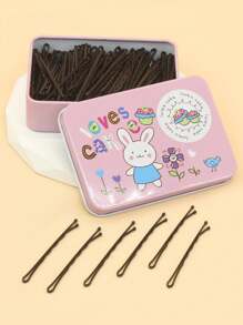 100pcs/Box Women Classic Plastic Hair Clips, Black Wavy Barrette Styling Accessories For Everyday Use Claw Clips Hair Claws Hair Barrettes