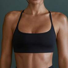 Yoga Bra Women's Back Fitness Quick Dry Breathable Nude Sports Bra Fitness Running Sports Bra Small Sling - 黑色 - 查看 2