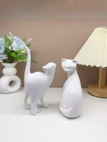 1 件粉色装饰猫雕像，斯堪的纳维亚风格猫艺术雕塑，树脂小雕像，适用于家庭和办公室装饰、房间、橱柜、书架装饰配件，完美的礼物 - 彩色 - 查看 7