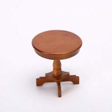 1pc 1:12 Dollhouse Miniature Furniture White Coffee Table, Square/Round Walnut Or Red, Micro Scene Decor, Cute Mini Coffee Table, Precise Side Table, Miniature Furniture Toy, Suitable For Party Gift