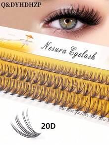 New 60pcs/Set Fake Eyelashes, D Curl, 10D-20D-30D, Natural Crossing Fluffy Lashes, 8-16mm Mixed Length, 0.07mm Lightweight Lashes, Reusable Self-Adhesive Lashes, Suitable For Holidays And Partie Lash Clusters, Eyelash Clusters, Individual Eyelashes, Lashes, Fake Lashes - D - View 6