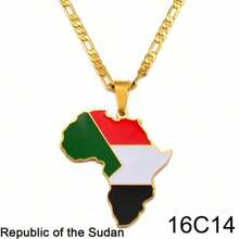 1 件 3.8 厘米嘻哈非洲地图吊坠项链首饰