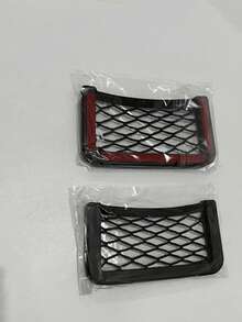 2 件套车载手机收纳网，通用汽车收纳袋，汽车口袋，多功能实用车载收纳袋，女士收纳袋，旅行必备品，返校必备 - 黑色 - 查看 4