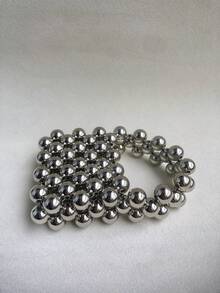 Túi xách mini trơn đính hạt, Túi đeo chéo phụ kiện du lịch thời trang - Bạc - Xem 5