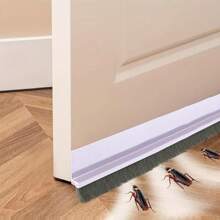 Door Sealing Strip With Brush For Bedroom Door Bottom, Noise Reduction, Insect & Wind Proof, Adjustable Door Draft Stopper, Self-Adhesive, 1m Per Roll, Width Options 2cm/4cm