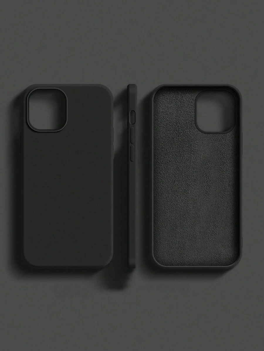 2.0mm Thick Liquid Silicone Phone Case, Compatible With Apple 16, 15, 14, 13, 12, 11 Pro Max And Galaxy S24 Ultra, S23, S22, S25 Series, Full Body Protective Cover - Black - View 1