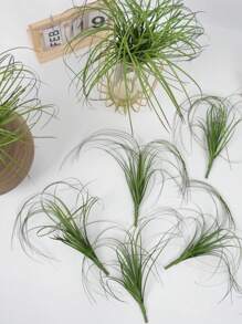 10 PIEZAS de hierba de cebolla artificial verde, hierba de trigo resistente a los rayos UV, adecuado para jardín, oficina, ventana, porche, decoración del hogar