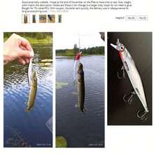 4.33英寸ABS沉水米诺路亚套装，带激光震动功能，适用于鲈鱼、鳟鱼、鲶鱼、红鱼、比目鱼——淡水和海水垂钓 - 彩色 - 查看 5