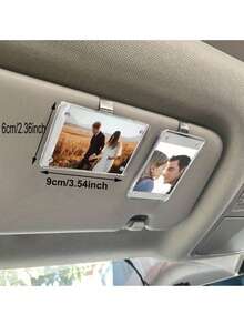 1pc Universal Adaptation PVC Magnetic Pole Sheet Car Visor Clip - Giá đỡ tấm che nắng dạng ví trưng bày ảnh, Phụ kiện xe hơi cho thú cưng dễ thương, Quà tặng lý tưởng cho cặp đôi nhân ngày lễ tình nhân - Nhiều màu - Xem 1