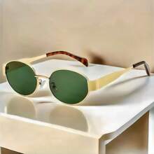 1 Pair Retro Round Metal Small Frame Fashion Glasses With Colored Lenses, Suitable For Outdoor Activities, Carnival, Parties, Fashion & Classic, Summer