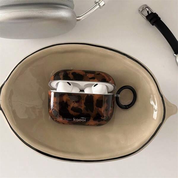 Etui na słuchawki Niche Retro Amber Leopard Print Pro 2, etui ochronne Apple 4. generacji, silikonowe, stylowe dla kobiet i mężczyzn, z folią ochronną (należy zdjąć przed użyciem)
