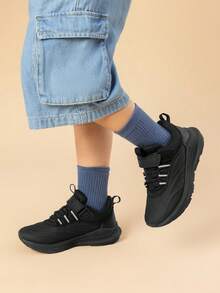 Sneakers Children's Sports Shoes Girls Boys Sneakers Waterproof Indoor Shoes Breathable Running Shoes Outdoor Fitness Shoes With  Fastener - 黑色 - 查看 2