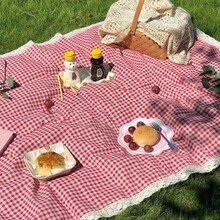 1 pieza Mantilla para picnic al aire libre, manta impermeable para acampar, tela portátil para picnic - Rojo - Ver 2