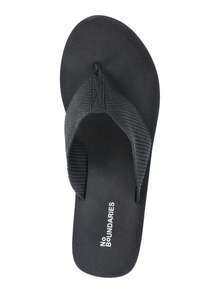 No Boundaries Women's Wedge Flip Flop Sandals - Black - View 2