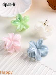 8pcs/4pcs New Cute Translucent Pink & Green Daisy Flower Hair Clips, Hair Claw, Sweet & Fresh, High-End, Suitable For Outfits, Parties, Travel Hair Jaw Clip Hair Clamps Hair Clutch Hair Catcher Clip