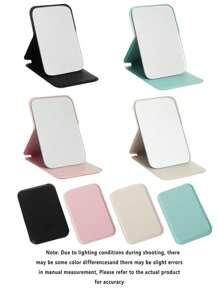 1 szt. składane przenośne lusterko do makijażu ze stojakiem, lusterko podróżne, narzędzie kosmetyczne, lusterko toaletkowe, lustro do makijażu stołowego, kompaktowe składane kieszonkowe lusterko do makijażu, prostokątne małe minimalistyczne składane lusterko do makijażu do podróży, kompaktowe, składane, urocze kieszonkowe lusterko, składane ręczne lub na biurko, odpowiednie do akademika, biura i podróży, damskie kompaktowe lusterko, Quick Touch - najlepszy prezent na urodziny, ukończenie szkoły