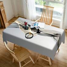 1 pieza Mantel de poliéster, diseño de patrón de pintura de nubes fluidas en color negro y dorado, mantel gris - perfecto para el hogar, la cocina, el restaurante, la fiesta, el festival, el regalo, la boda, la decoración de interiores y exteriores