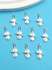 Mix 10/20/30 Pieces Of Alloy Antique Silvery Violin Series Pendant Accessories, Suitable For DIY Necklace, Earring, Keychain Jewelry Making Fashion Accessories.