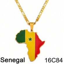 1 件 3.8 厘米嘻哈非洲地图吊坠项链首饰