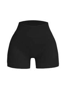 Set 4 buc. pantaloni scurți de yoga fără cusături pentru femei, talie înaltă, elasticitate ridicată, absorbție a transpirației, culoare solidă, versatili, potriviți pentru antrenament și purtare zilnică