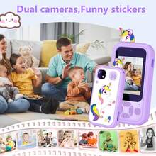 Kids Toy Smartphone, Gifts And Toys For Girls Boys Ages 6+ Years Old, 2.8" Fake Play Unicorn Toy Phone Music Dual Camera Games, Music Player, 32GB Card, Birthday - 紫色 - 查看 8