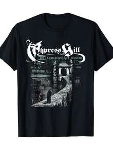 Cypress Hill Temple Of Boom Graphic T-Shirt - Men's Plus Size Cotton Short Sleeve Tee, Black Gothic Print, Breathable & Comfortable Casual Sports Shirt, Perfect For Halloween & Christmas Gifts, All-Season Wear, Eventthemed Apparel | Urban Style Shirt | Breathable Cotton, Goth T Shirtoutdoor Casual Short Sleeves Fashionable Printed T-Shirts CNXJH TRADING LIMITED - Black - View 1