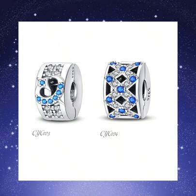 1Count 925 Sterling Silver DIY Pendant, Dream Silver Jewelry Under The Bright Galaxy: Fairy Tale Pearls Intertwined With Blue Crystal And Diamonds, Daily, Leisure, Holiday Gifts