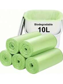 100/300 Pcs High-Quality Thickened Color Garbage Bag, Point-To-Point Continuous Roll Disposable Plastic Solid Bag, Suitable For Home, Kitchen, Business, School, Office, Outdoor, Bathroom, Professional Use, Convenient And Tidy - Green - View 11