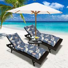 Outdoor Folding Lounger Chair Cushion Recliner Rocking Chair Sofa Mat Chair Cushion For Yard Patio Beach Pool Deck For Outdoor Folding Chaise Lounge Chair Cushion For Beach Sunbathing Patio - 霧霾藍 - 查看 7