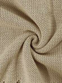 Spring And Autumn Women's Clothing Western Casual Fashion Temperament Elegant Knitted Hollow Design Round Neck Pullover For Daily Commuting, Outings, Dates, And Gatherings