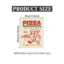 复古披萨海报，复古厨房艺术印刷品，画廊墙面艺术印刷品，复古厨房装饰，可打印墙面装饰，趣味美食海报，无框