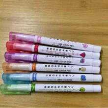 6 Sets Curve Design Markers, Lace Pens, Wavy Line Highlighters, DIY Outline Pens, Suitable For Handbook Design, Note-Taking, Drawing, And Professional Highlighting. Applicable For Office, School, Personal Planners, Creative Workshops, And Art Projects. Functional Writing Instruments For Diverse Users, Including Educators, Students, And Professionals.