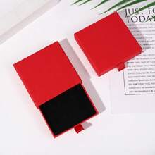1 pieza Caja de joyas personalizada con logotipo, caja de joyas de viaje pequeña, caja de regalo personalizada para empresa, caja de almacenamiento de joyas con cajón de unicolor, caja expositora de joyas