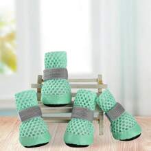 Dog Summer Mesh Shoes, Breathable Dog Non-Slip Boots Pet Paw Cover Anti-Licking Walking Footwear