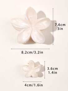 Set da 3 fermagli per capelli con fiori di margherita, stile bohémien beige a degradé con texture di marmo, accessori per capelli da spiaggia e vacanza (senza carta, carta solo per scopo fotografico)