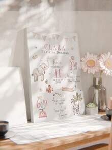 1 pieza Impresión en lienzo con texto y foto personalizado, regalo personalizado con nombre personalizado, texto personalizado, regalo para recién nacido, regalo para bebé niña, regalo para bebé niño, regalo para nuevos padres, recuerdo, impresiones en lienzo con tu nombre en arte mural personalizado para dormitorio, sala de estar, boda, bebé, mascota, familia, amor, pareja, amigo, imagen, foto, arte de pared enmarcado, regalo de Navidad, mejor amigo, regalo familiar, regalo de cumpleaños, regalo para familia/amigo, de vuelta a la escuela - Estilo 1 - Ver 2