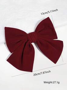 1 buc 20 cm pânză neagră regulată spate a capului cu fundă accesoriu de păr, imprimeu leopard, elegant pentru fete Streerwear, cleme cu gheare, cleme pentru agrafă de păr, gheare de păr, ținută de iarnă pentru femei, funde, drăguț, elegant, accesorii de păr - Burgundia - Vizualizare 2