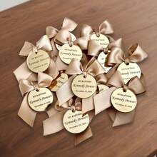 Christening Favors Tag, Gold Personalized Name Tag, Acrylic Mirror Tag, Lettering Name Logo Tag, Baptism Tag, Personalized Keepsake, Baby Shower Gift - Gold - View 4