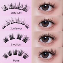[100Pcs] GENIELASH Glue-Free Lazy Cat Eyelash For Beginner Self Adhesive Eyelashes Natural False Eyelashes No Need Glue