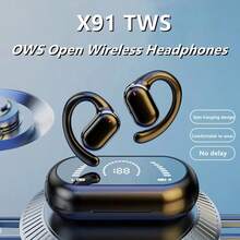 原装 X91 OWS 耳挂式耳机蓝牙 5.3 低延迟游戏运动耳机 HiFi 立体声降噪耳塞 - 多色 - 查看 1