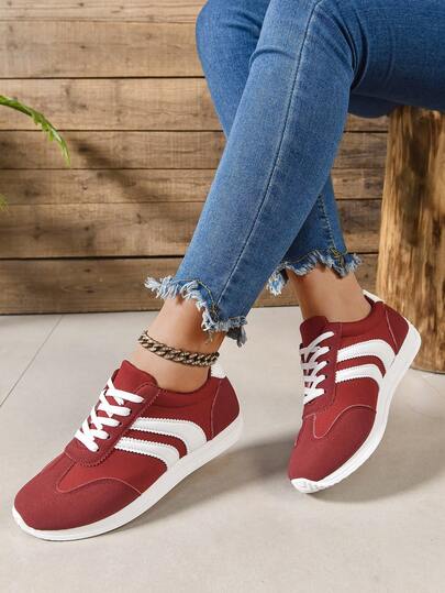 Casual Sporty Soft Sole Lace-Up Sneakers