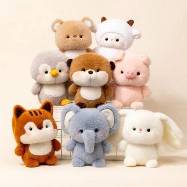 1pc Cute Plush Toys - Bear, Rabbit, Elephant, Teddy, Sheep, Office Companion, Event & Party Decoration, Lovely Gifts For Kids, Home Decor, Birthday, Independence Day, Mother's Day, Weddings