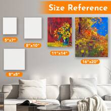 8x8 Inch Stretched Canvas For Painting, Pack Of 8, 5/8 Inch Profile Value Bulk Pack For Acrylics, Oils Painting,Back To School,School Supplies