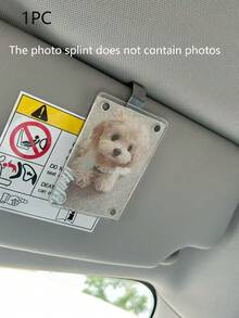 1pc Universal Adaptation PVC Magnetic Pole Sheet Car Visor Clip - Giá đỡ tấm che nắng dạng ví trưng bày ảnh, Phụ kiện xe hơi cho thú cưng dễ thương, Quà tặng lý tưởng cho cặp đôi nhân ngày lễ tình nhân - Nhiều màu - Xem 9
