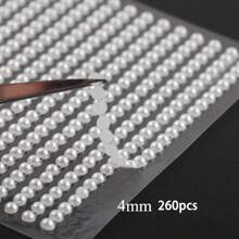 1/3 Stücke Party DIY Dekoration Acryl imitierter Perlen Aufkleber 3mm 4mm 5mm 6mm Do-it-yourself Kristall selbstklebende Strass Aufkleber für große Veranstaltungen