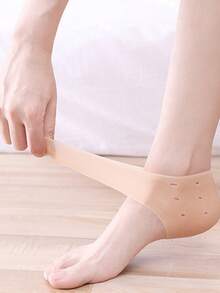 2 件装脚跟保护套，凝胶硅胶脚跟保护袜，防裂保湿套，脚跟垫，男女配饰 - 白色 - 查看 4